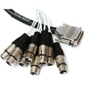 Proco DA88XF-5 Amphenol DB25 Multipin to 8 Neutrik XLR 3-pin Female Cables