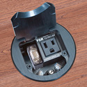 FSR T3-PC1-CP-BLK HD-15 Cable Pull Table Box; Round; Black