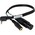 Sescom iPhone / iPod / iPad Right Angle TRRS to XLR Mic & 3.5mm Monitoring Jack Cable 1 Foot