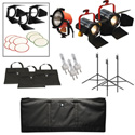 MACCAM PBK-165RH-13F-165F 1 x 650W REDHEAD / Open Face - 1 x 300W Fresnel & 1 x 650W Fresnel Traveling Light Kit