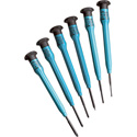 Moody 6 Pc. Slot / Cross Point Screwdriver Set w/ Fixed ESD-Safe Handles (short)
