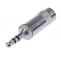 Rean NYS231 3-Pole Metal 3.5 mm Plug with Crimp Strain Relief
