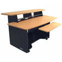 OmniRax Prestox4 AV Desk - Mahogany
