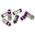 Paladin 9615 RG6 Quad Compression Cable TV F Connectors - 100 Pack