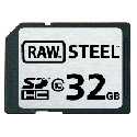 Hoodman RAWSDHC32GBST Raw Steel Class 10 SDHC Card 32GB