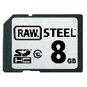 Hoodman RAWSDHC8GBST Raw Steel Class 10 SDHC Card 8GB