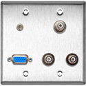 2-Gang Wall Plates with 1-HD15F Barrel/3-RCA Barrels and 1 -3.5 Stereo Mini Jack