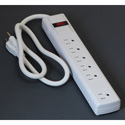 Milspec D155200WT 6 Outlet Power Strip with 3 Foot Cord