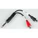 Mini Mono Female to Dual Mini Mono Male Y-Cable 6 Inch