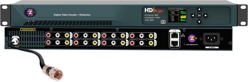ZeeVee HDb2380 8-Channel 480i Composite Video Dual QAM