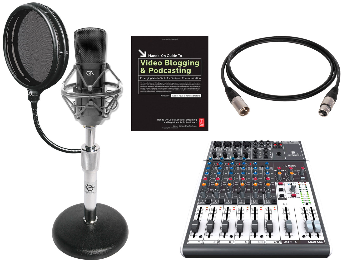 USB Podcasting Kit with Behringer XENYX 1204USB Mixer & CAD GXL2200 Mic