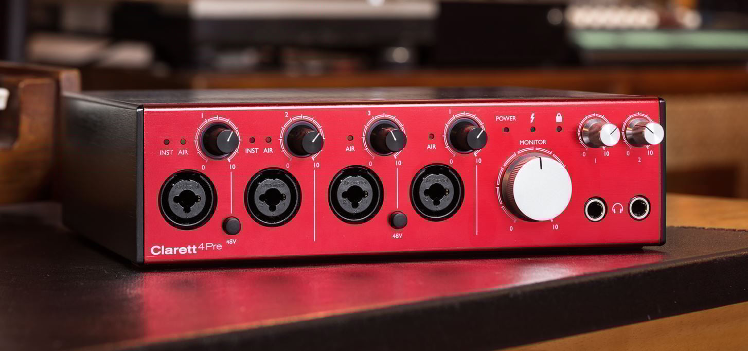 Focusrite Clarett 4Pre 18x8 Thunderbolt Interface with 4 Mic Preamps