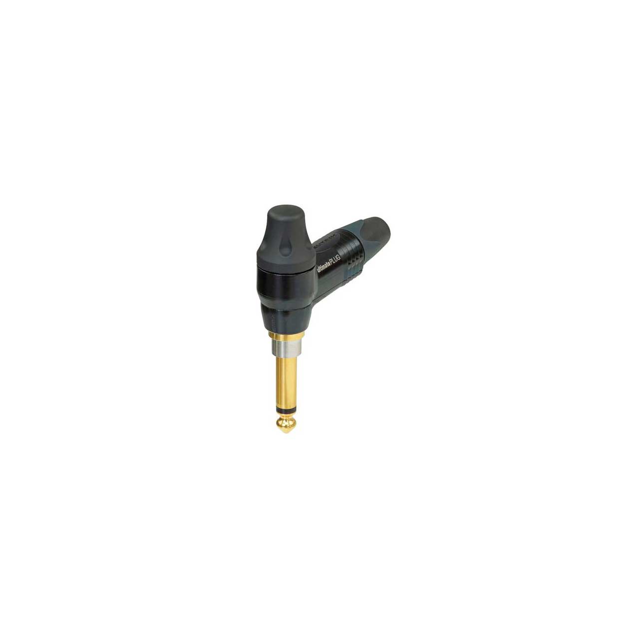 Neutrik NP2RX-ULTIMATE 2 pole 1/4 Inch Right-Angle Phone Plug - Gold/Black