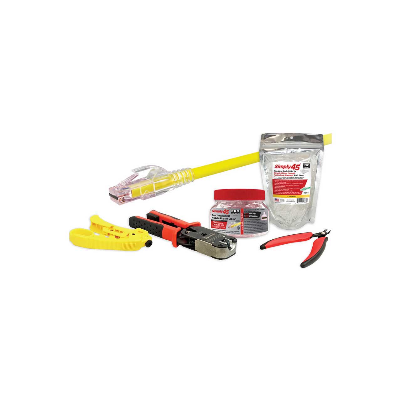 Simply45 PSK6U ProSeries Pass Through Cat6/6a UTP Starter Termination Kit - Boxed PSK6U