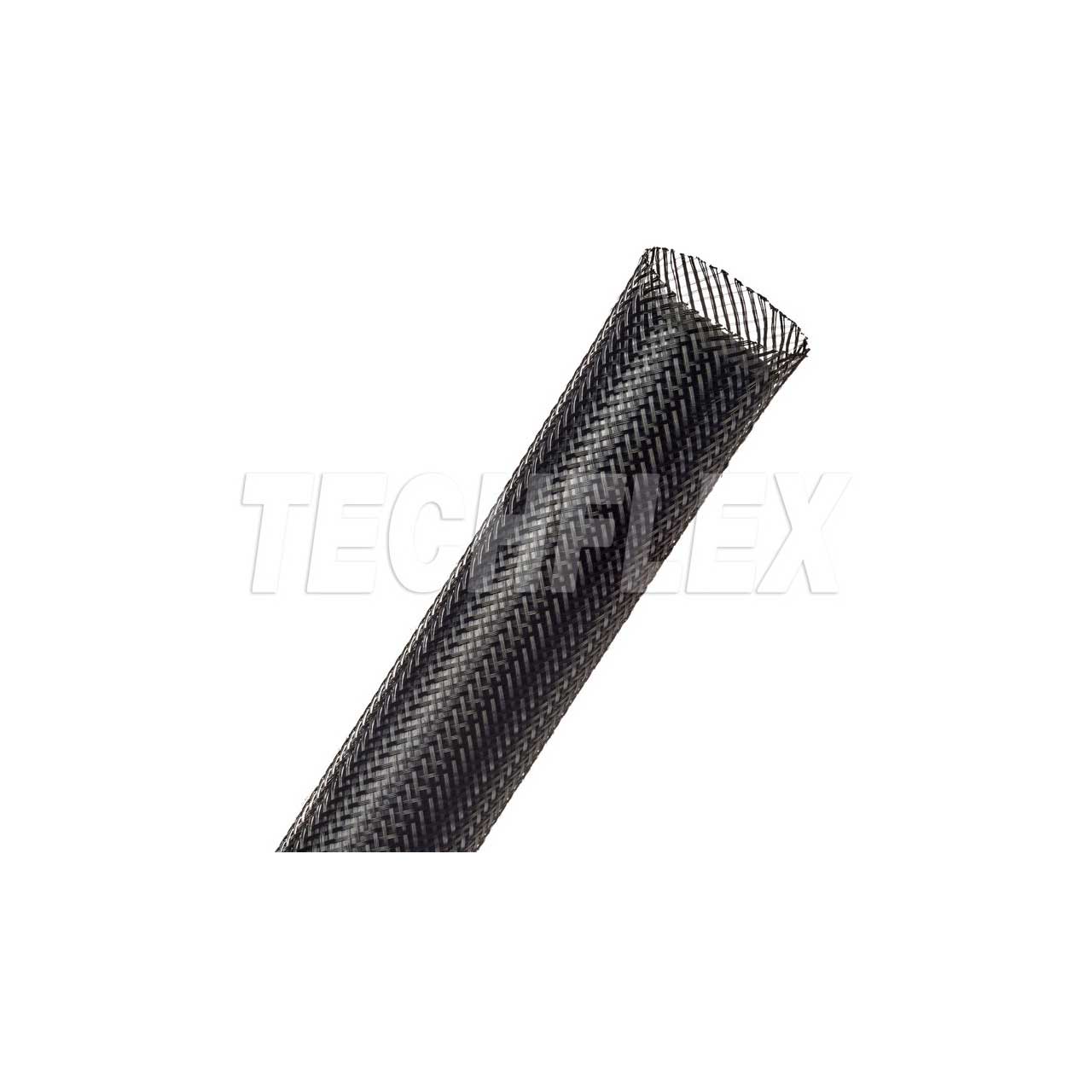 Techflex PTN1.00 General Purpose Expandable Braided 1 Inch Cable Sleeving - Carbon - 250 Foot PTN1.00CB 250FT