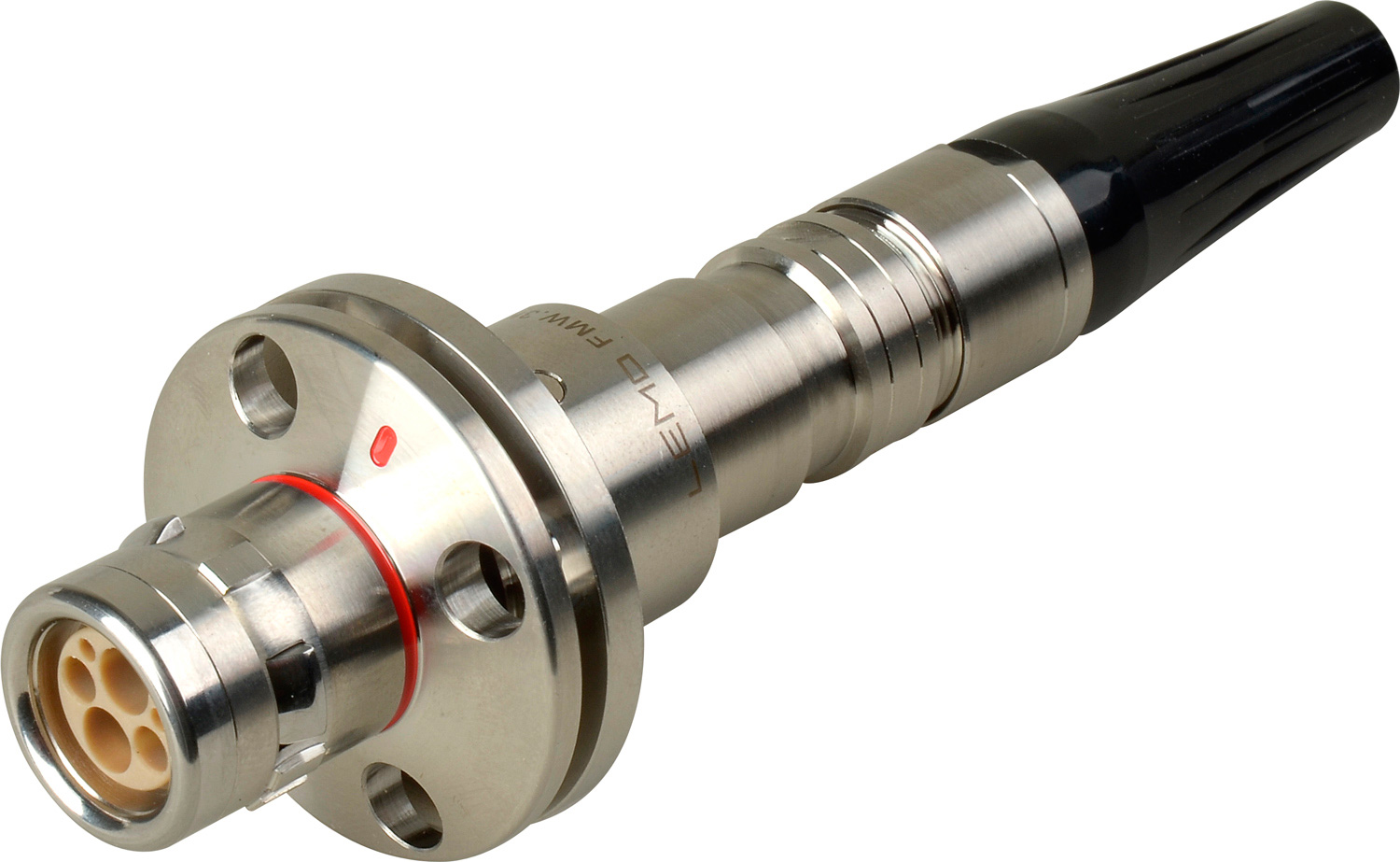 Lemo SMPTE Fiber Optic Fixed Stainless Steel Plug with Round Flange