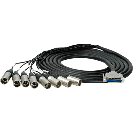 Sescom 25MA-XM-C05 DB25 DA-88 Audio Cable Canare Analog 25-Pin D-Sub Male to 8 XLR Male - 5 Foot