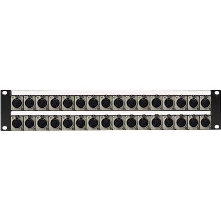 My Custom Shop 32XLRF-L 32-Port XLR Female Patch Panel with Neutrik NC3FD-L-1 and Rear Lacing Bar - 2RU