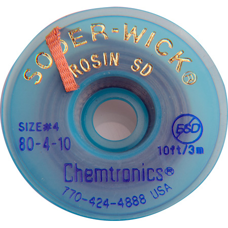 Chemtronics 80-4-10 Solder-Wick Rosin SD - .110 Inch Blue