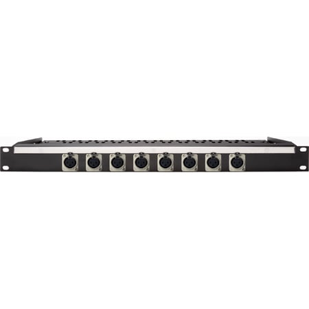 My Custom Shop 8XLRF-L 8-Port XLR Female Patch Panel with Neutrik NC3FD-L-1 and Rear Lacing Bar - 1RU