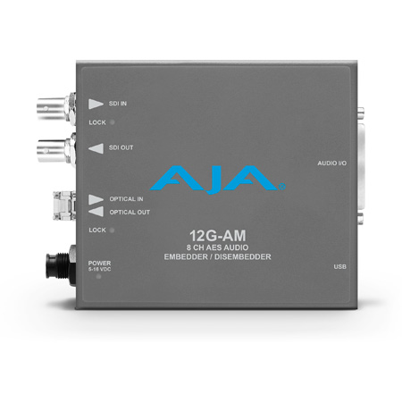 AJA 12G-AM-T 12G-SDI 8-Channel AES Embedder/Disembedder with LC Fiber Tx SFP