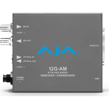 AJA 12G-AM 12G-SDI 8-Channel AES Audio Embedder/Disembedder with SFP Port