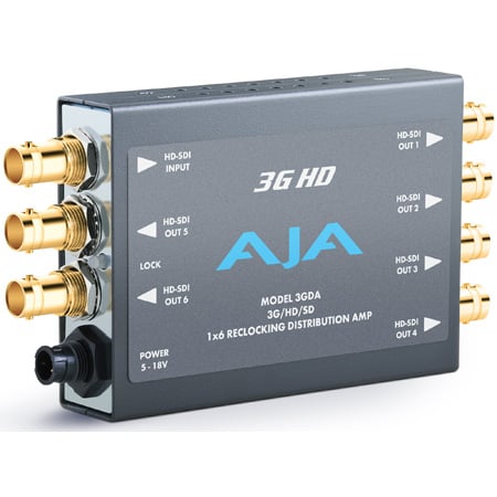 AJA 3GDA 1x6 3G/HD/SD Reclocking Distribution Amplifier