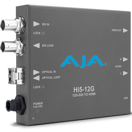 AJA HI5-12G-R 12G-SDI to HDMI 2.0 Mini-Converter with LC Fiber Receiver