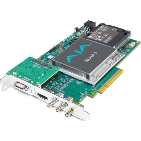 AJA KONA-5-R0ATX 12G-SDI I/O - 10-Bit PCIE Card - HDMI 2.0 Output with HFR Support (ATX Power) for Mac or PC
