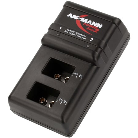 Ansmann 1001-0063-US Plug-in Charging Station for 2 9Volt NiMH Batteries