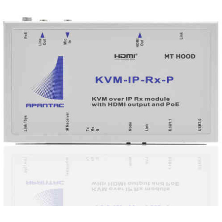 Apantac KVM-IP-Rx-P KVM Receiver over IP - HDMI with POE USB Mouse & USB Keyboard over Gigabit Ethernet