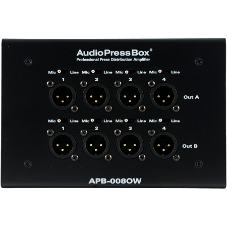 AudioPressBox APB-008 OW-EX 8 Line/Mic Out Passive On-wall AudioPressBox Extender - Black