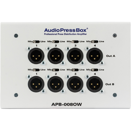 AudioPressBox APB-008 OW-EX 8 Line/Mic Out Passive On-wall AudioPressBox Extender - White