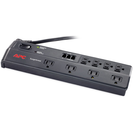 APC P8T3 Home/Office Surge Protector/ 8 Outlet/ Phone Line w/Splitter