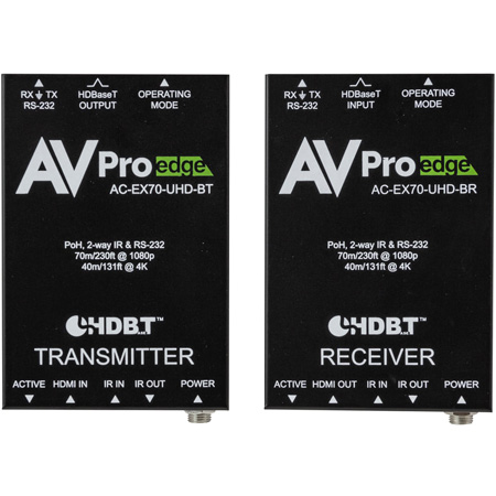 AVPro Edge AC-EX70-UHD-BKT 70 Meter HDMI via HDBaseT (CAT6) Extender Kit
