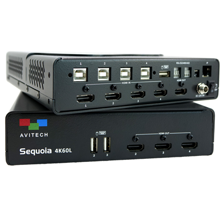 Avitech Sequoia 4K60L 4 in 4 out 4:4:4 Seamless Multi-functional Video Processor KVM Switch