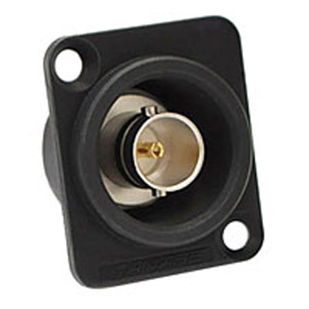 Canare BCJ-JRUDK 12G-SDI 75 Ohm Female to Female Barrel BNC Connector - Flush-Mount Neutrik D Panel Receptacle - Black