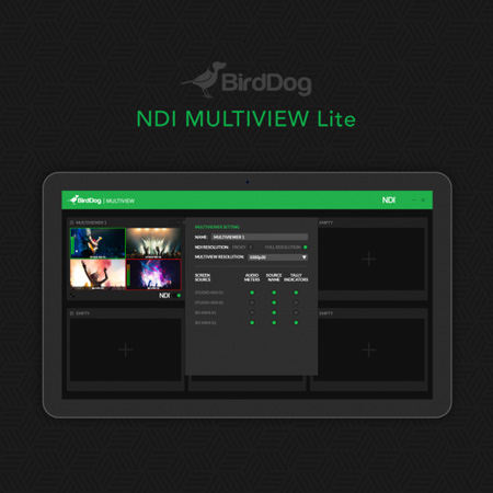 BirdDog BDMVLITE NDI Multiview Lite Streaming Software - NDI Multiviewer - up to six 2x2 outputs (Download)