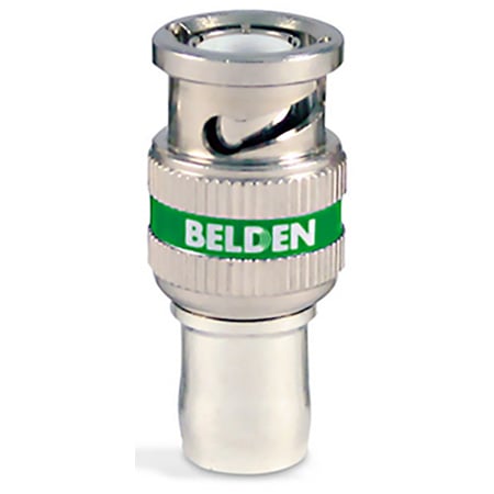 Belden 1694ABHD1-50 6G-SDI 1-Piece BNC HD Compression Connector for 1694A/RG6 Cable - Green Band - 50 Pack