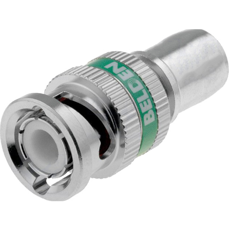 Belden 1694ABHDL 6G-SDI 1-Piece Locking BNC HD Compression Connector for 1694A/RG6 Cable - Green Band - 50 Pack