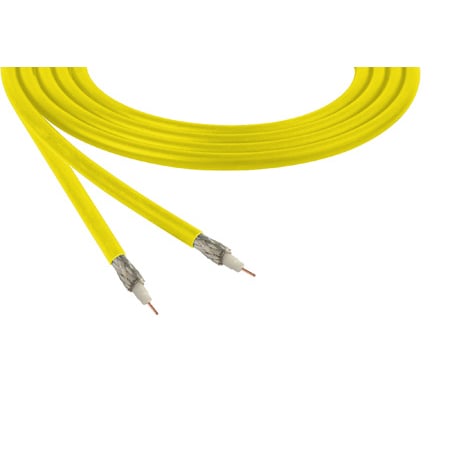 Belden 1855A CMR Rated 6G-SDI Mini-RG59 Digital Coax Video Cable 23 AWG - Yellow - 1000 Foot