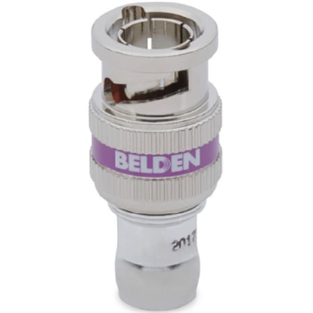 Belden 1855ABHD1 6G-SDI 1-Pc BNC HD Compression Connector for 1855A/23 AWG RG59 Mini Coax Cable-Violet Band-50Pk