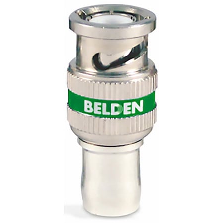 Belden 4694RBUHD1 12GHz UHD 1-Piece BNC Compression Connector for 4694R/RG6 Cable - Green Band