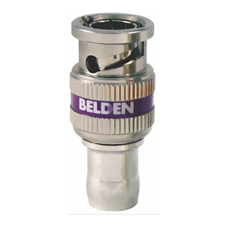 Belden 4855RBUHD1 B50 12G-SDI 1-Piece BNC Compression Connector for 4855R/Mini-RG59 Cable - Violet Band - 50 Pack