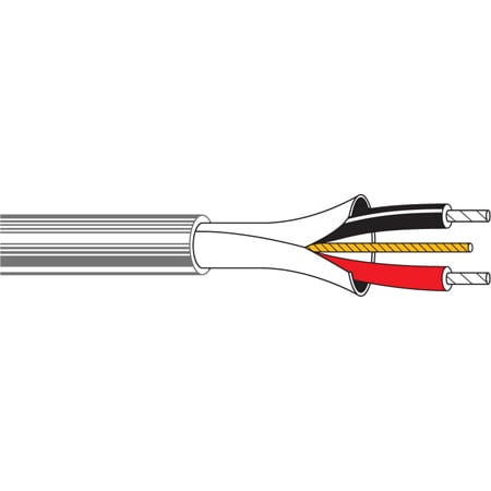 Belden 9451 CMR/Riser Rated Single Pair Analog Audio Cable 22 AWG - TC - Shielded - Grey - 1000 Foot