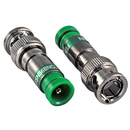 Belden FSNS6BNCU-25 Indoor/Outdoor ProSNS RG6 Quad Universal BNC Compression Connector - Green Band - 25 Pack