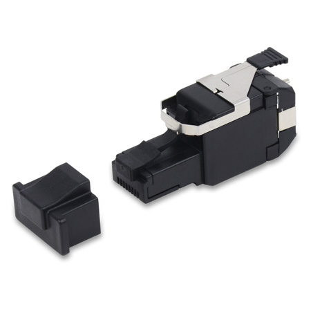 Belden RVAFPUBK-B24 REVConnect 10GX UTP T568 A/B Field Mount Modular RJ45 Connector - Plug - Black - 24-Pack