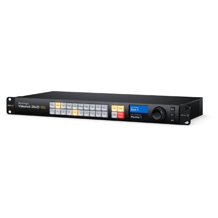 Blackmagic Design VHUBSMAS12G2020 Videohub 12G 1RU 20x20 Zero Latency Video Router for SD / HD and Ultra HD