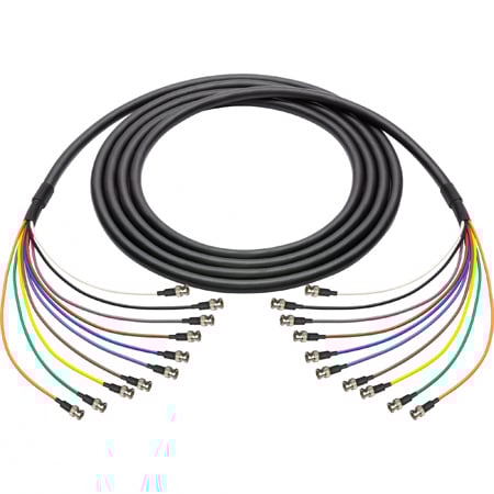 Laird BNC-10SNK-006 3G/HD-SDI 10-Channel BNC Thin Profile 23AWG Snake Cable - 6 Foot