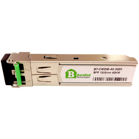 Barnfind BT-CWDM-40-3G51 SDI/HDSDI/3G CWDM Transceiver Module/Singlemode SFP Max Data Rate 3Gbps Distance 40km - 1510nm